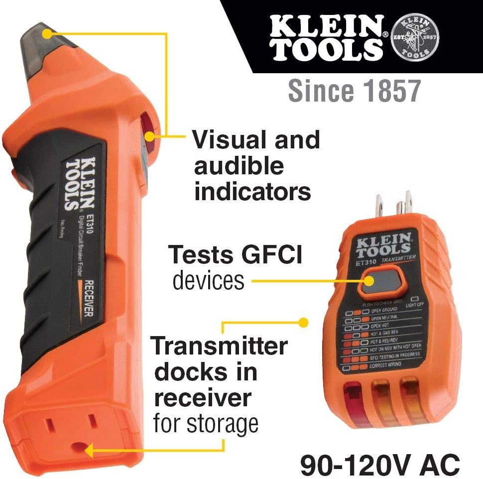 Klein Tools 80064 circuit breaker finder kit with testers